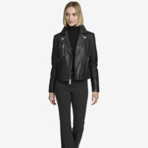 Andrew Marc Black Leather Moto Jacket